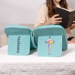 Spersonalizowany pokrowiec na Biblię z imieniem i nazwiskiem, miejscem na długopis i uchwytem Urodzinowy prezent świąteczny dla chrześcijan