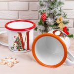 Personalised Christmas Tree Cartoon Character Initial 12oz Enamel Cup with Name Birthday Christmas Gift for Kids