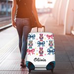 Personalizzato Coquette Bow Classic Schiaccianoci Custodia protettiva per valigie da 18-32 pollici con nome Accessori di viaggio di Natale regalo per le donne