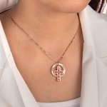 Gepersonaliseerde Unisex Geboortesteen Kruis Meerdere Namen Cirkel Hanger Halsketting Gegraveerd Geloofssieraden Verjaardag Doop Kerstcadeau voor Papa