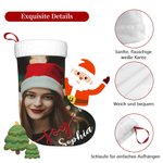 Personalisierter Niedlicher Weihnachtsstrumpf mit Foto und Namen Weihnachtsbaum Deko Party Weihnachten Geschenk für Kinder Familie