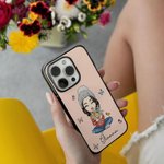 Personalized Cartoon Character Butterfly Birth Flower Bouquet Phone Case for iPhone with Name Mother's Day Birthday Gift for Women