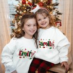 Personalised Lovely Christmas Family Matching T-shirt Sweatshirt Baby Bodysuit with Name Garment Merry Christmas Gift for Family