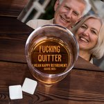 Personalized I Mean Happy Retirement 10oz Whiskey Glass with Engraved Text Funny Retirement Birthday Gift for Family Friends
