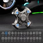 Gepersonaliseerd mechanisch Cyber Draaiend Lichtgevend Gyro Zintuiglijk Hulpmiddel met Sci-fi Initialen Stressopwekking Verjaardagsgeschenk voor Toeko