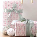 Personalized Pink Coquette Bow Wrapping Paper with Name Birthday Christmas DIY Craft Gift Packaging Gift for Women Girls