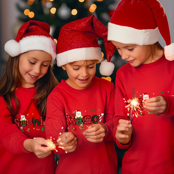 Personnalisé Lovely Christmas Family Matching T-shirt Sweatshirt Baby Bodyshirt with Name Garment Merry Christmas Gift for Family