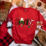 Personalised Lovely Christmas Family Matching T-shirt Sweatshirt Baby Bodysuit with Name Garment Merry Christmas Gift for Family