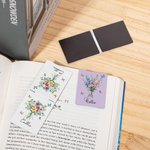 Personalized 1-8 Birth Flowers Bouquet Magnetic Bookmark Clip with Name Birthday Mother's Day Christmas Gift for Women Girls