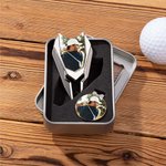 Personalised Golf Divot Repair Tool Magnetic Hat Clip Set with Photo Ball Marker and Box Golf Accessories Birthday Sports Gift for Golf Players