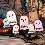 Personlig Flerfärgad Söt Spöke Skrivbordsprydnad med Namn Halloween Heminredning Present till Familj