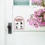Personalized In Case of Emergency Pet Inside Rescue Waterproof Vinyl Sticker with 1-6 Pet Silhouettes and Names Housewarming Gift for Pet Owners