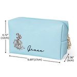 Sac de Maquillage en Cuir Personnalisé avec Fleur de Naissance et Nom Cadeau Anniversaire pour Femme