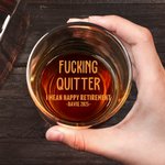 Personalized I Mean Happy Retirement 10oz Whiskey Glass with Engraved Text Funny Retirement Birthday Gift for Family Friends