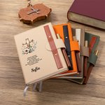 Personalizada Floral Cruz Nombre Versículo de la Biblia A5 Cuero Iglesia Oración Cuaderno Bolígrafo de madera con 100 páginas rayadas Regalo de Navida