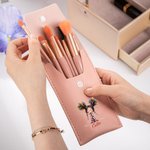 Trousse de Pinceaux de Maquillage Personnalisée avec Nom et 8 Pinceaux de Maquillage Cadeau d'Anniversaire pour Femme Fille