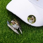 Personalised Golf Divot Repair Tool Magnetic Hat Clip Set with Photo Ball Marker and Box Golf Accessories Birthday Sports Gift for Golf Players