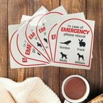 Personalized In Case of Emergency Pet Inside Rescue Waterproof Vinyl Sticker with 1-6 Pet Silhouettes and Names Housewarming Gift for Pet Owners