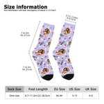 Personalized Red Heart Multi-color Couple Sister Photo Portrait Socks with Name Anniversary Valentine's Day Gift for her him Friends BFF
