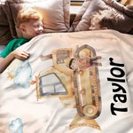 Couverture douillette personnalisée avec prénom – Décoration d'intérieur et cadeau d'anniversaire pour les enfants