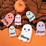 Personlig Flerfärgad Söt Spöke Skrivbordsprydnad med Namn Halloween Heminredning Present till Familj