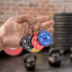 Personlig 3D-tryckt 45LBS Mini Gym Viktplatta Nyckelring med texter Födelsedagspresent för tyngdlyftning Fitnessentusiaster