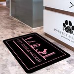 Personalized Grooming Elements Paw Print Anti-slip Multi-color Faux Glitter Doormat with Text Pet Salon New Business Gift for Pet Groomer Owner