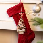 Personalized Coquette Bow Christmas Book Tree Wooden Money Holder Hanging Ornament with Name Christmas Tree Decor Party Gift for Family Friend