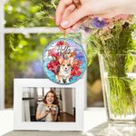 Spersonalizowany portret zwierzaka Witraż Akrylowy efekt Suncatcher Ozdoba na choinkę Pamiątkowy prezent urodzinowy dla miłośników zwierząt domowych