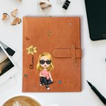 Born to Bloom Journal - Personalised PU Leather A5 Sketchbook Notebook with Name & Birth Flower - for Students, Dreamers & Loved Ones