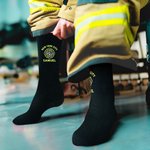 Personalized Fire Department Logo 100% Cotton Breathable Mid-calf Men's Socks with City and Name Birthday Graduation Gift for Firefighter