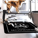 Personalized Grooming Elements Paw Print Anti-slip Multi-color Faux Glitter Doormat with Text Pet Salon New Business Gift for Pet Groomer Owner