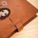 Born to Bloom Journal - Personalised PU Leather A5 Sketchbook Notebook with Name & Birth Flower - for Students, Dreamers & Loved Ones