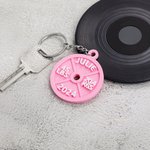 Personlig 3D-tryckt 45LBS Mini Gym Viktplatta Nyckelring med texter Födelsedagspresent för tyngdlyftning Fitnessentusiaster