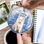 Spersonalizowany portret zwierzaka Witraż Akrylowy efekt Suncatcher Ozdoba na choinkę Pamiątkowy prezent urodzinowy dla miłośników zwierząt domowych