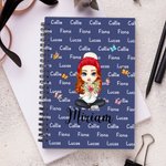 Cahier à spirales A5 avec noms et 120 pages lignées Cadeau d'anniversaire et de Noël pour femmes