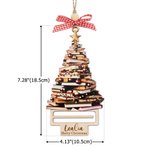 Personalized Coquette Bow Christmas Book Tree Wooden Money Holder Hanging Ornament with Name Christmas Tree Decor Party Gift for Family Friend