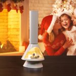 Personalized Mid-Century Modern Style Mini LED Tabletop Fireplace Light with Miniature Firewood Holiday Party Christmas Decor Gift for Family Friend