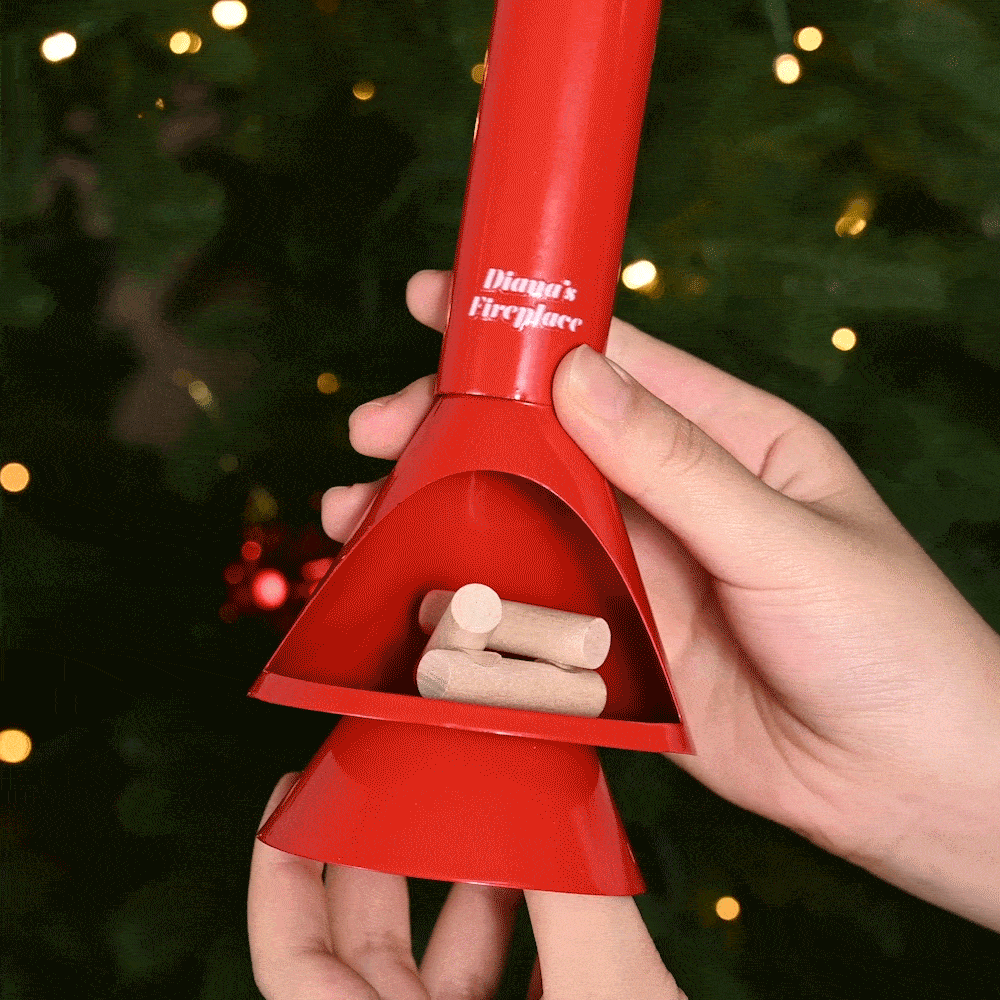 Personalized Mid-Century Modern Style Mini LED Tabletop Fireplace Light with Miniature Firewood Holiday Party Christmas Decor Gift for Family Friend