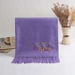 Personalizzato ricamato corona di fiori iniziale Faux Cashmere sciarpa scialle nappe con nome morbido caldo inverno accessorio compleanno regalo di vacanza per le donne