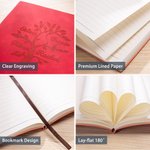 Cahier de notes en cuir avec 100 pages lignées pour l'école, le travail, le voyage, l'écriture, l'anniversaire, la famille...