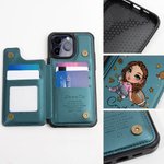 Personalised Cute Football Girl Name Leather Flip Wallet Phone Case with Card Holder and RFID Blocking Birthday Holiday Gift for Women