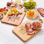 Personalized Engraved Cooking Tool Wooden Bamboo Reversible Cheese Charcuterie Cutting Board with Grip Ship from USA Wedding Gift for Family Friend