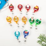 Personalised Glitter Santa Hat Reindeer Gingerbread Snowman Badge Reel with Name Thank You Christmas Gift for Nurses Doctors Medical Staff