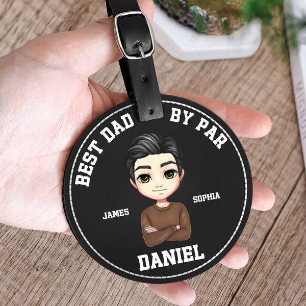 Personalized PU Leather Cartoon Character Golf Tee Holder Storage Bag with Adjustable Belt Buckle Portable Sports Accessory Gift for Golf Players