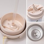 Personalisierter Isolierter Cartoon Figur Reise Kaffeebecher 500ml mit Auslaufsicheren Deckel Silikon Strohhalm Geburtstag Geschenk für Damen Kinder