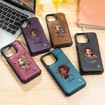 Personalised Cute Football Girl Name Leather Flip Wallet Phone Case with Card Holder and RFID Blocking Birthday Holiday Gift for Women