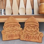 Tampon à Biscuit en Impression 3D Personnalisé avec Nom Bonhomme de Neige Pain d'Épice Elfe Cadeau Noël Pendaison de Crémaillère pour Enfant Famille