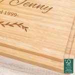 Personalised Engraved Olive Branch Bamboo Chopping Board with Juice Groove Name Date Housewarming Mother's Day Gift for Mother Grandma