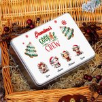 Personalizzato Cookie Crew albero di Natale Highland Cow Food Grade metallo biscotto scatola di latta con nome regalo di Natale per la famiglia